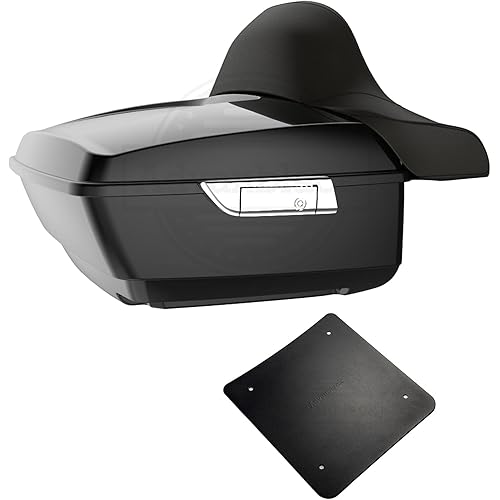 Advanblack Vivid Black King Tour Trunk Pack Tour-PackLuggage Motorcycle Trunk Fit for 2014+ Harley Touring
