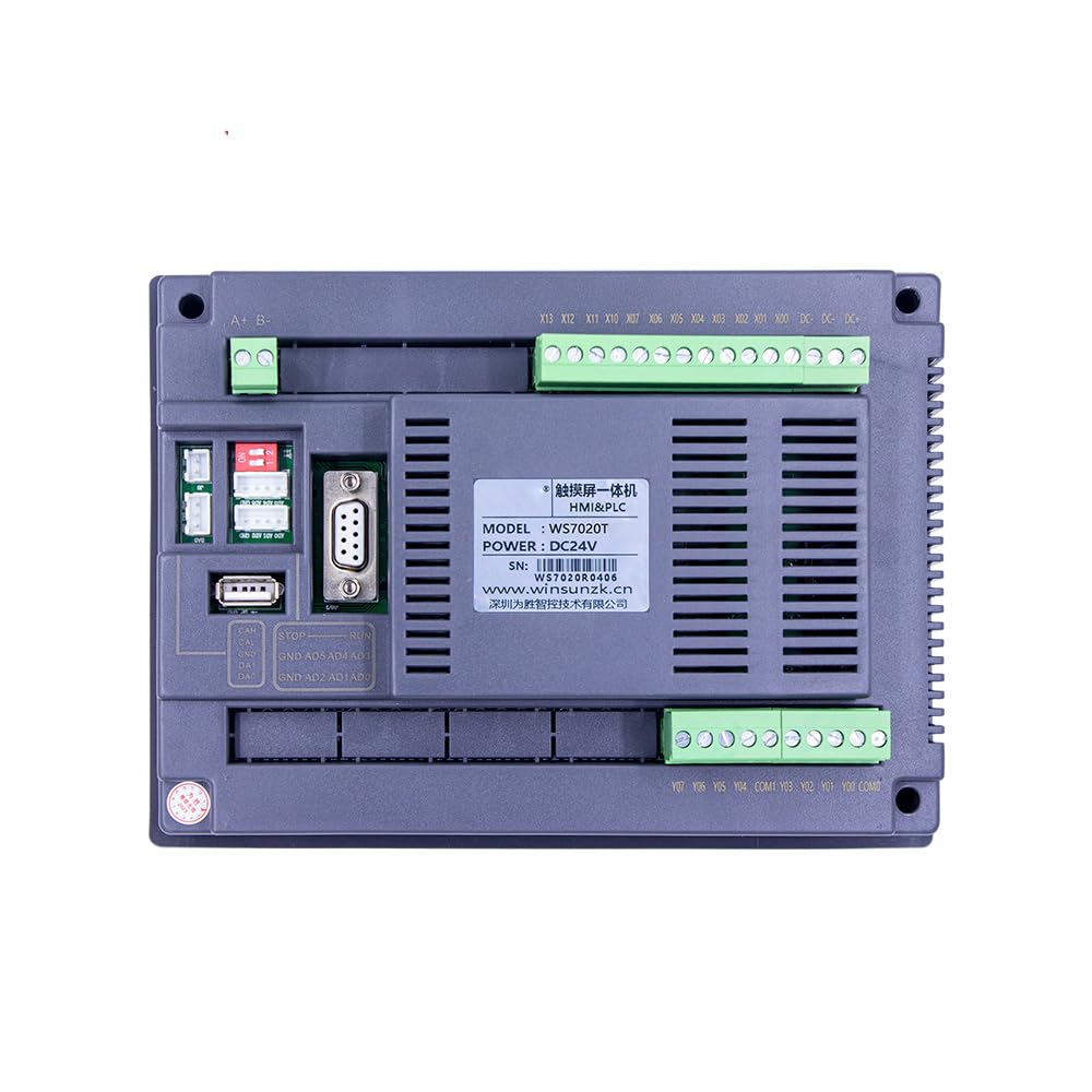 7 inch HMI PLC 12 in 8 Out SEEKU All in One Touch Screen with PLC Integrated Panel 0-10V 4-20MA Analog MODBUS (Transistor Output)