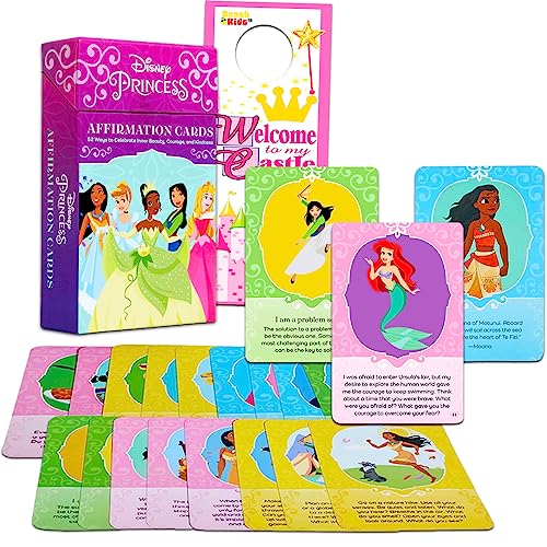 Disney Princess Affirmation Cards - Bundle with 52 Princess Affirmation Cards Celebrating Inner Beauty, Kindness, Courage, and More | Affirmation...
