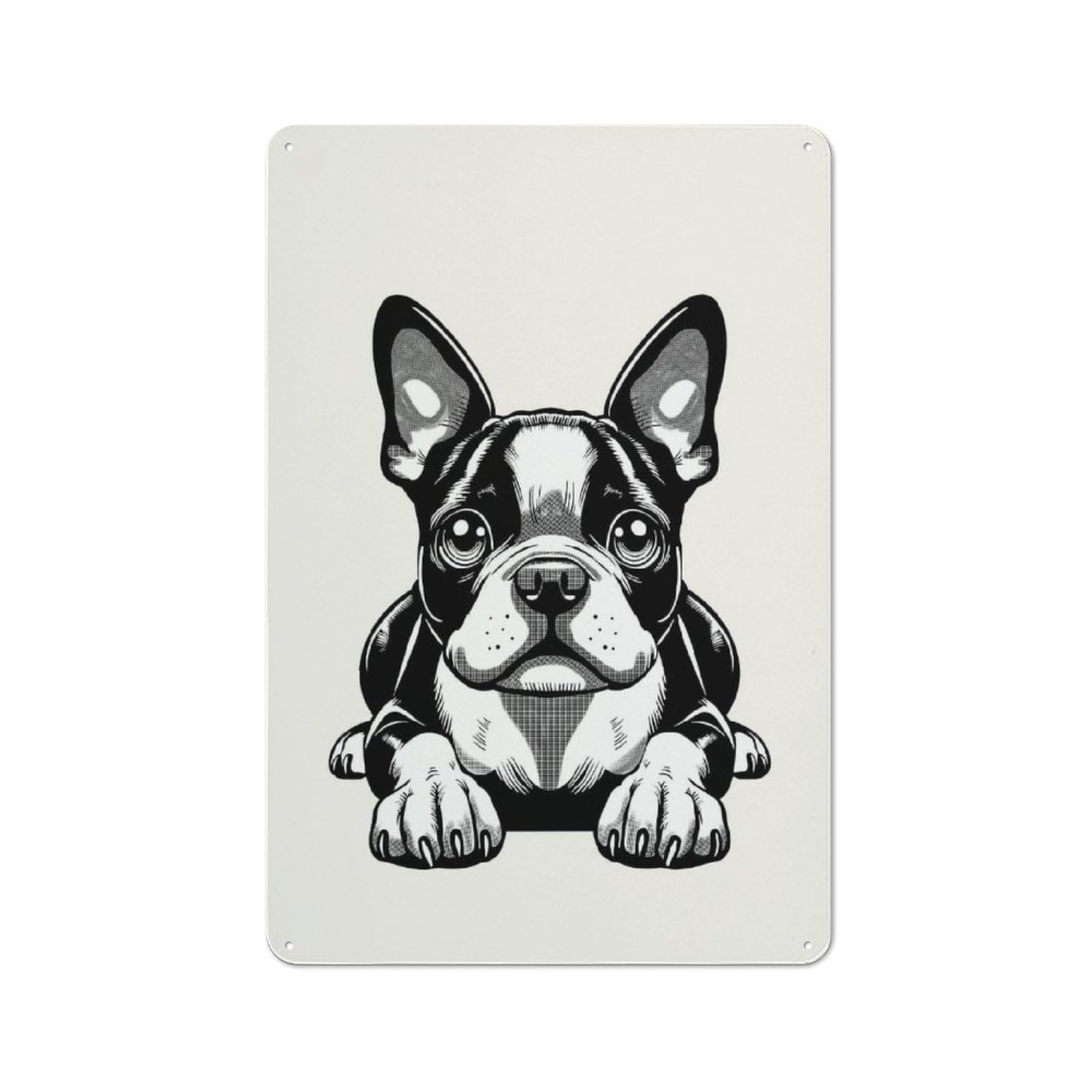 Junmoney Style-21 Boston Terrier(2) Garden Room Metal Sign 30X20cm, Vintage Shed Wall Decor For Conservatory, Home Bar Or Utility Room