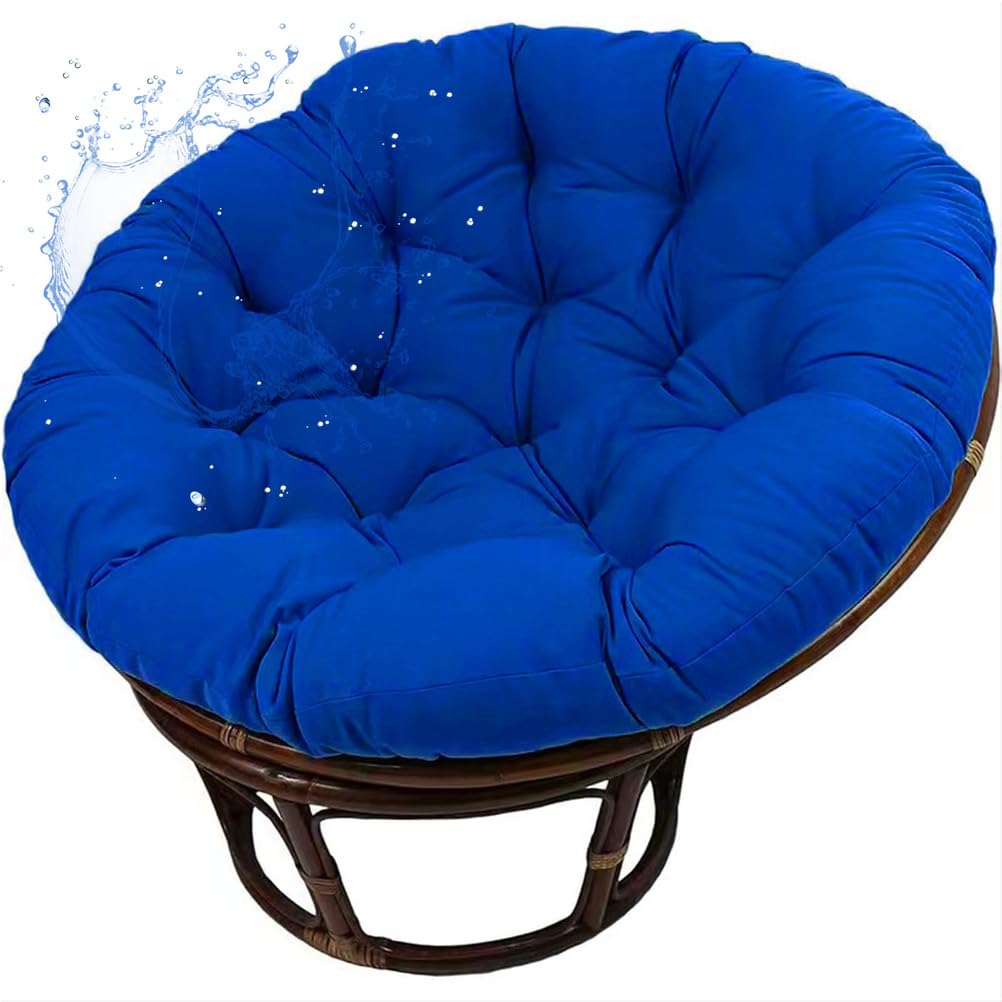 Aocase Egg Chair Cushion Replacement Waterproof Sun-Resistant Hanging Basket Chair Papasan Cushion - Washable Round Patio Seat Pad for Swing Chairs Weather Resistant Comfortable,NO09,120×120cm