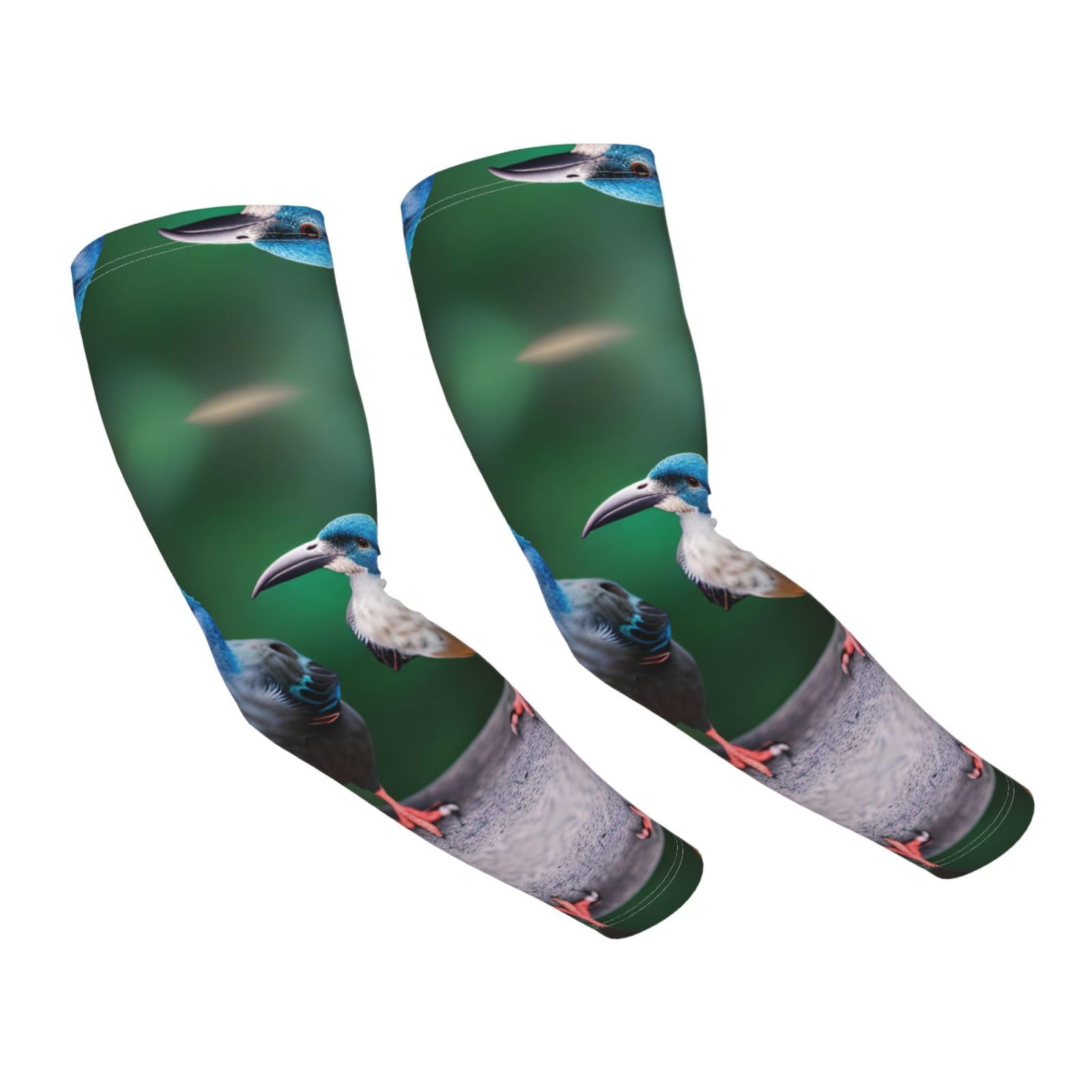 Two Birds Adult Cooling Sleeves - Elasticity Ice Silk Sun Protection Arm Sleeve for Outdoors, Sports Running, Cycling