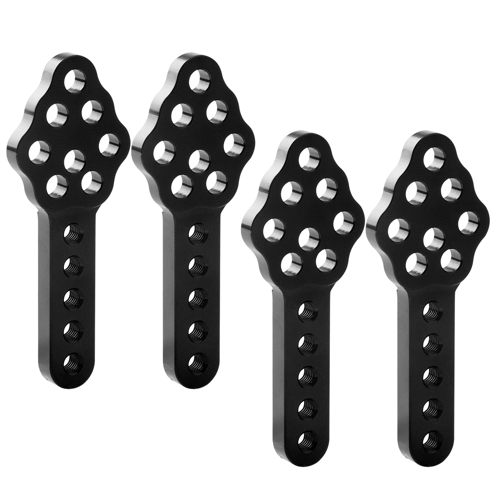 2 Pairs RC Car Shock Absorber Mounts CNC Metal Adjustable Height Angle Stand for Axial SCX10 90046 D90 D110 1:10th RC Crawler Car (Black)