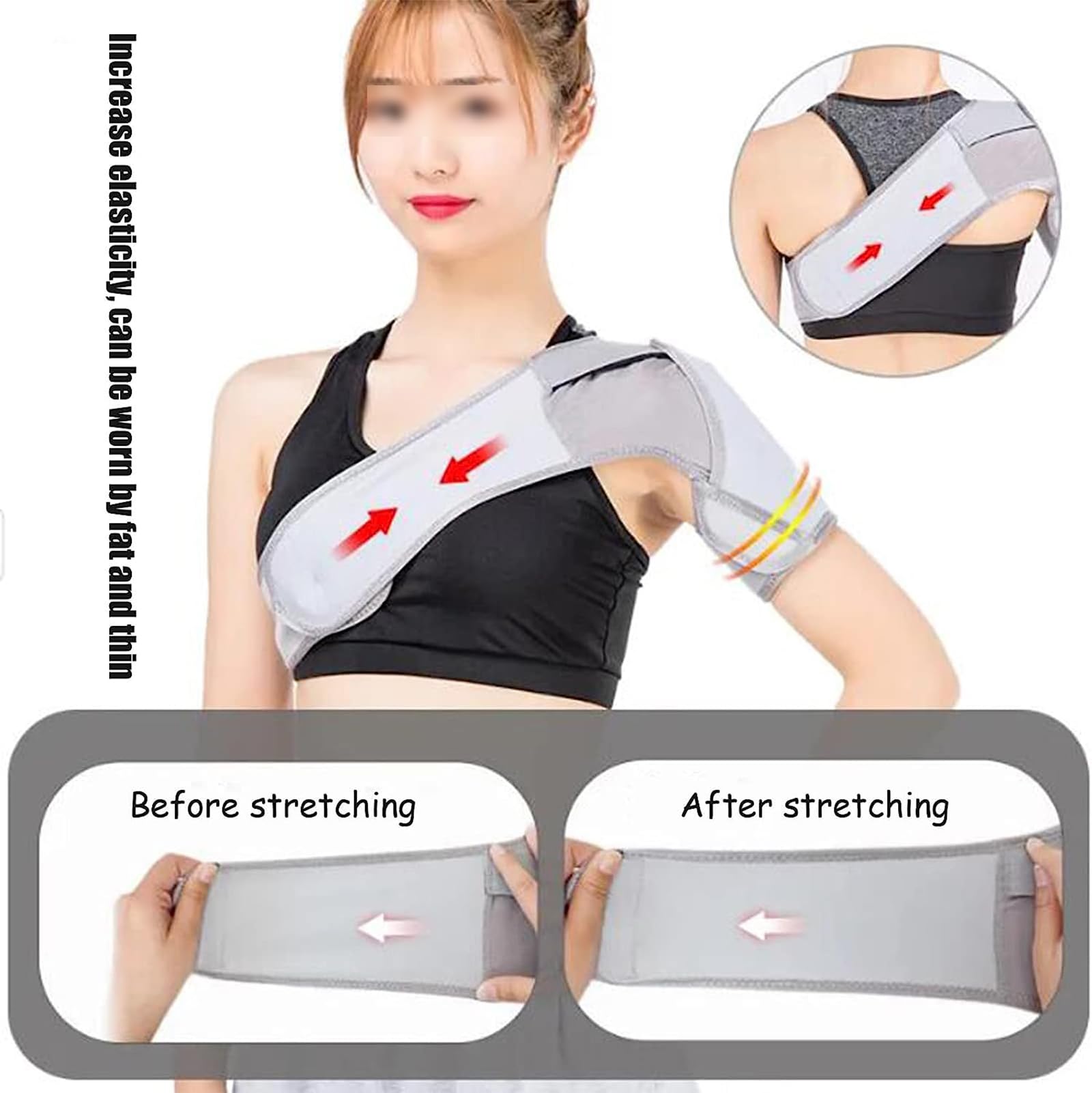 JOSBY Écharpe d'immobilisation de Dislocation de l'épaule, Support d'épaule de rééducation, Support d'épaule élastique réglable, pour Le soulagement de la Douleur et la prévention des tendinites