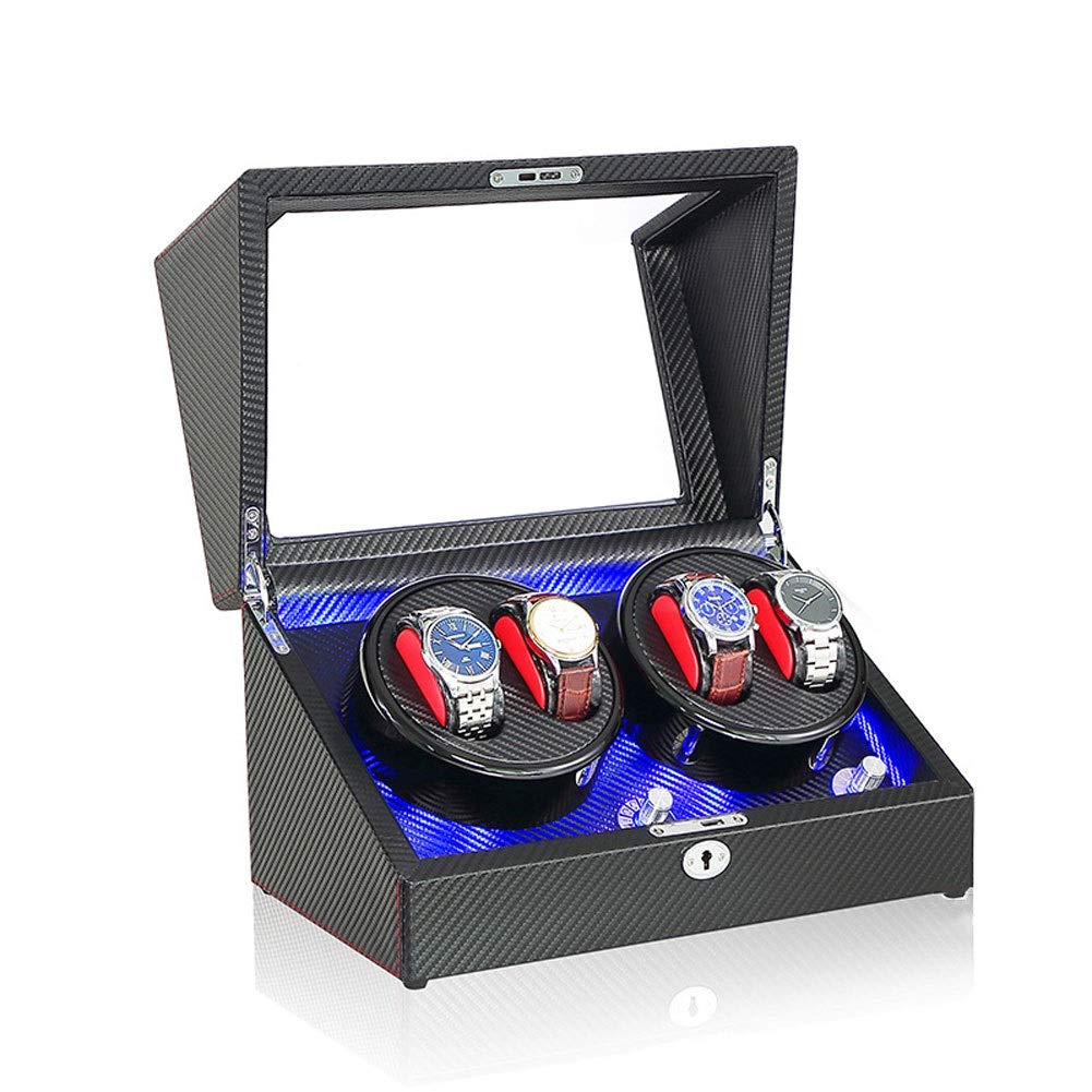 CGCSYZ Watch Winder Box, LED Light 5 Rotation Mode Automatic Mechanical Watches Display Box - Available In 5 Styles (A)