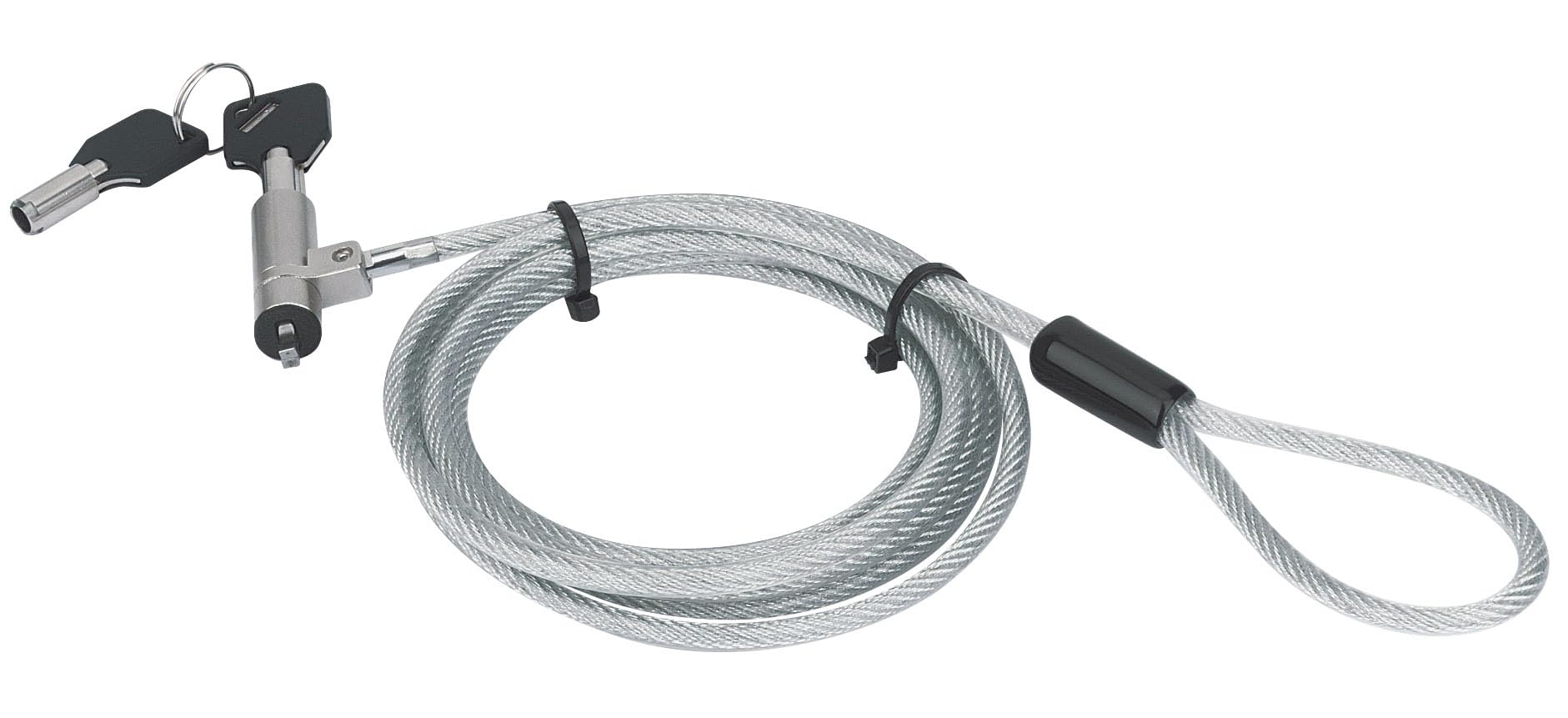 Techly 108262 Lucchetto con Sistema di Sicurezza Wedge-Lock per Notebook Cavo 1,8m Silver