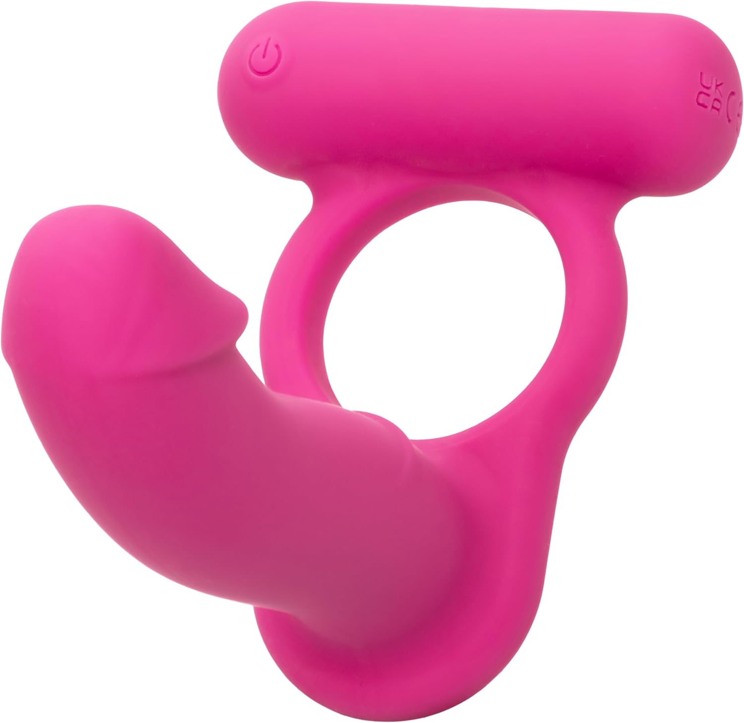 CalExotics Silicone Rechargeable Double Diver – Rechargeable Pleasure Probe Ring – Waterproof Massager Sex Toy for Couples – Pink