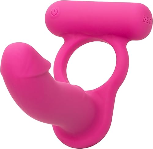 CalExotics Doble buceador recargable de silicona - Anillo de sonda de placer recargable - Juguete sexual masajeador impermeable para parejas - Rosa