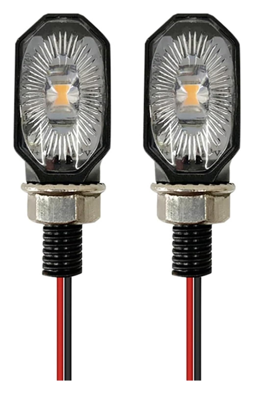 Indicatore Direzione Anteriore 12V Moto Flusso Freccia Indicatore Spia Fari di Direzione Segnale Lampeggiante Ambra