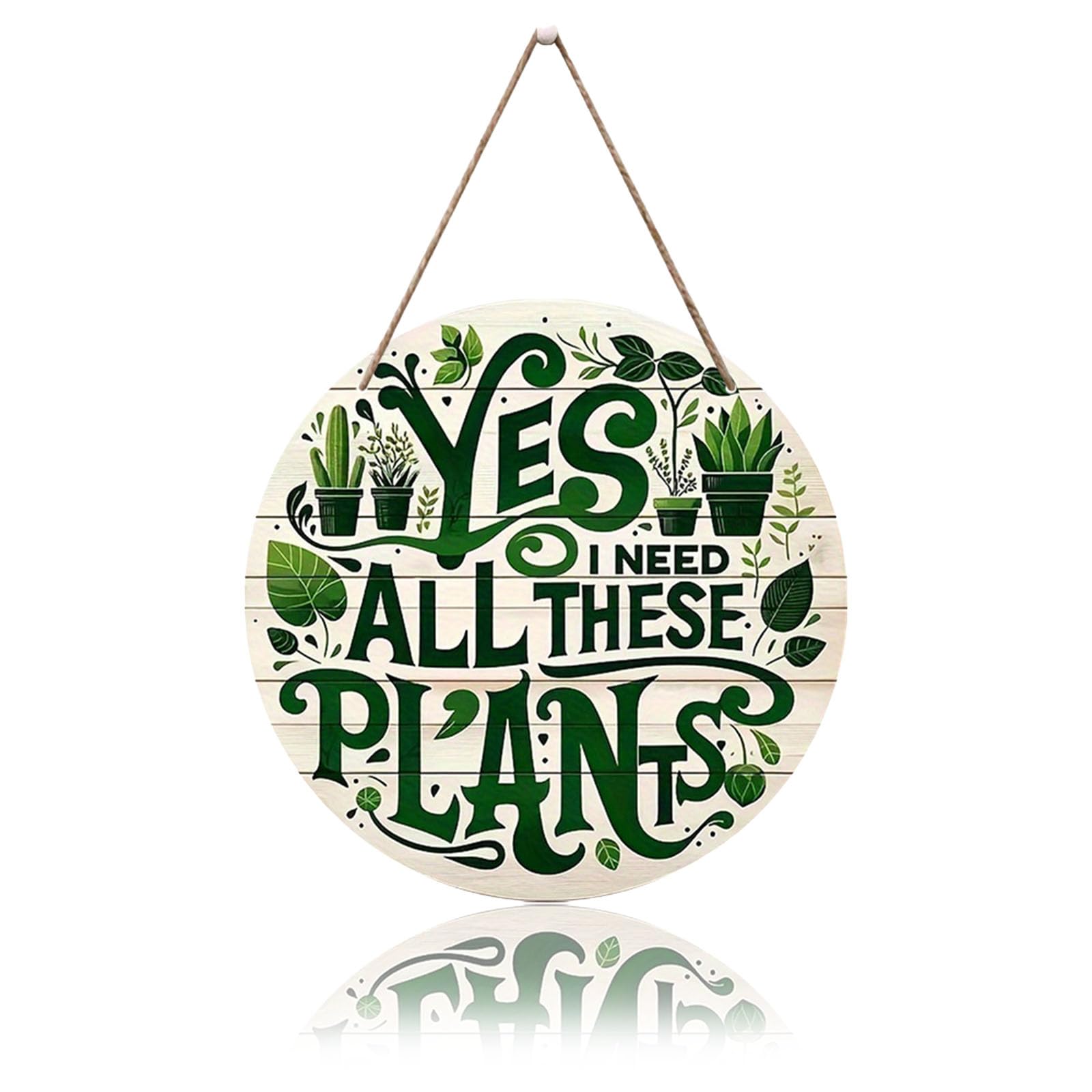 VGRDTW Garden Signs, Signs & Plaques, Garden Signs and Plaques for Outside, Round Wooden Garden Plaque, 20cm Wood Wall Decor for Outdoor & Indoor Use, Rustic Circular Sign for Patio, Yard & Farmhouse