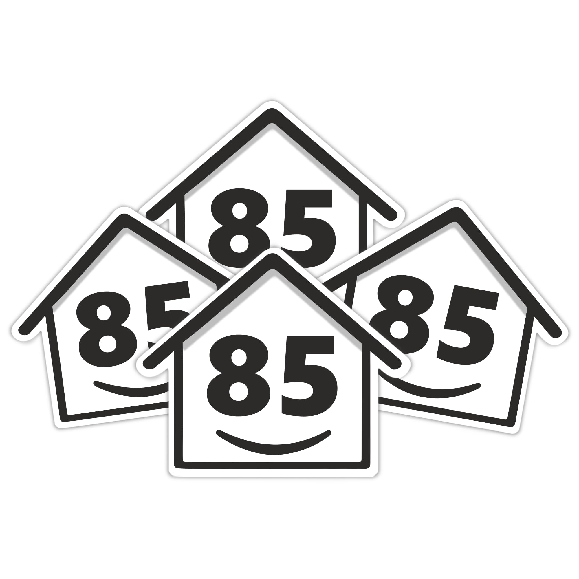 4 x Bin Numbers for Wheelie Bins, 1-99, 15cm ‘Happy House’ Design Dustbin Stickers, Easy Application Stick On Number Stickers - Weatherproof Self Adhesive Vinyl, Black (11) — view 98
