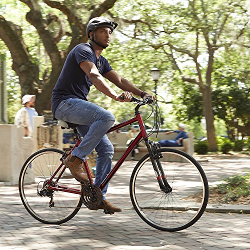 700c Royce Union RMY Mens 21-Speed Hybrid Comfort Bike, 21" Aluminum Frame, Metallic Red - Thumbnail 3