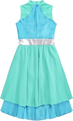 Miniatura 6 de iiniim Vestido litúrgico sin mangas para niñas, alabanza litúrgica, vestido lírico de adoración, ropa de baile, disfraz de actuación, bata de iglesia