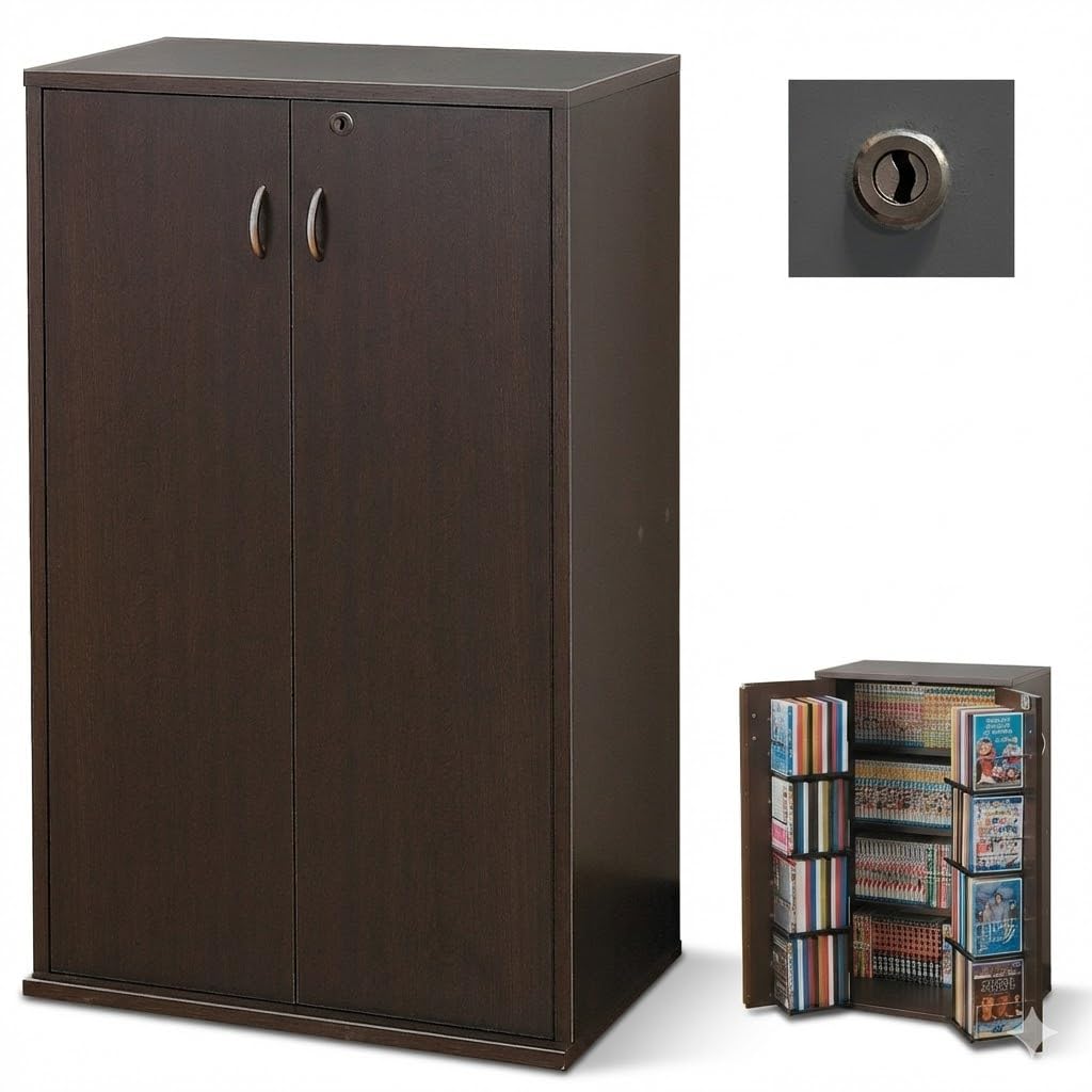 Amazon｜鍵付き収納名人(DVD・ビデオ・コミック本・CDなど) 幅59.5cm