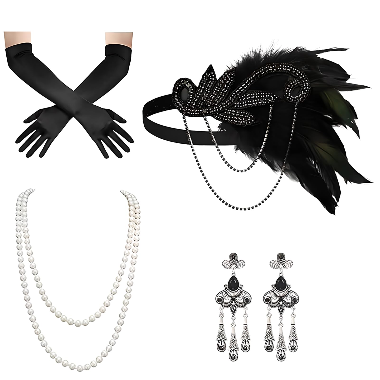 AOT 1920s Accessories for Women Great Gatsby Women'S Accessories, 1920s Women'S Dresses, Great Gatsby Party,Headbands