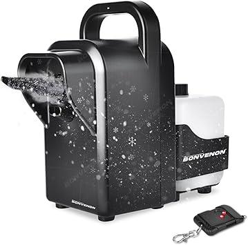 Adjustable 900W Snow Machine, 70% Lower Noise Indoor Artificial Snow Maker with Dual Pump, Portable Snowflake Machine for Halloween Christmas Party Wedding Decor