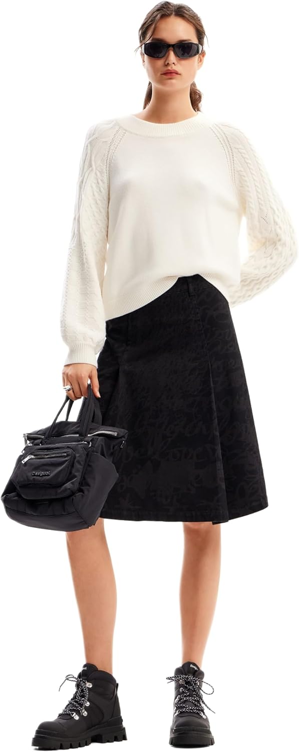 Desigual Women's Textured Sleeve Sweater