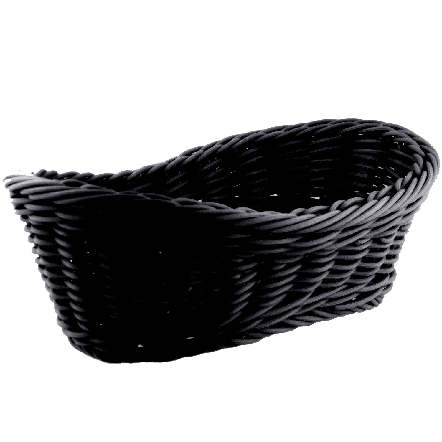 Nagao Boat Shape Fruit Basket Black Plastic Washable 9.8in Serving Bowl