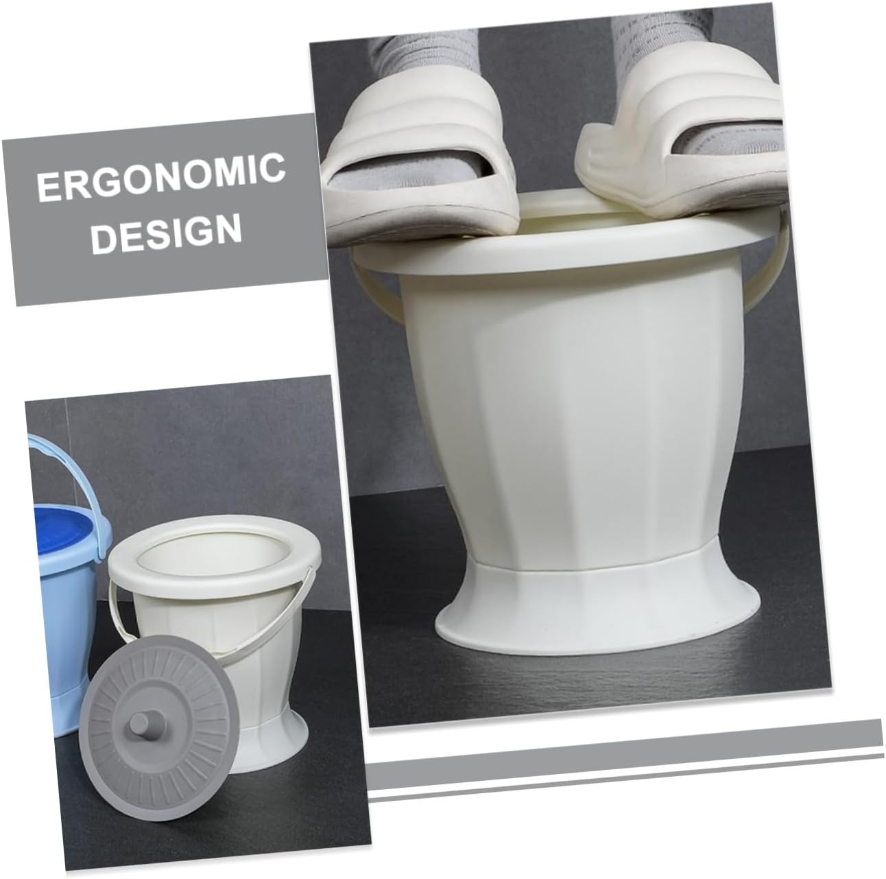 SAFIGLE Portable Chamber Pot Lid Reusable Plastic Urine Bucket for Adults and Children Convenient Household Spittoon for Night Use Travel-Friendly Portable Toilet