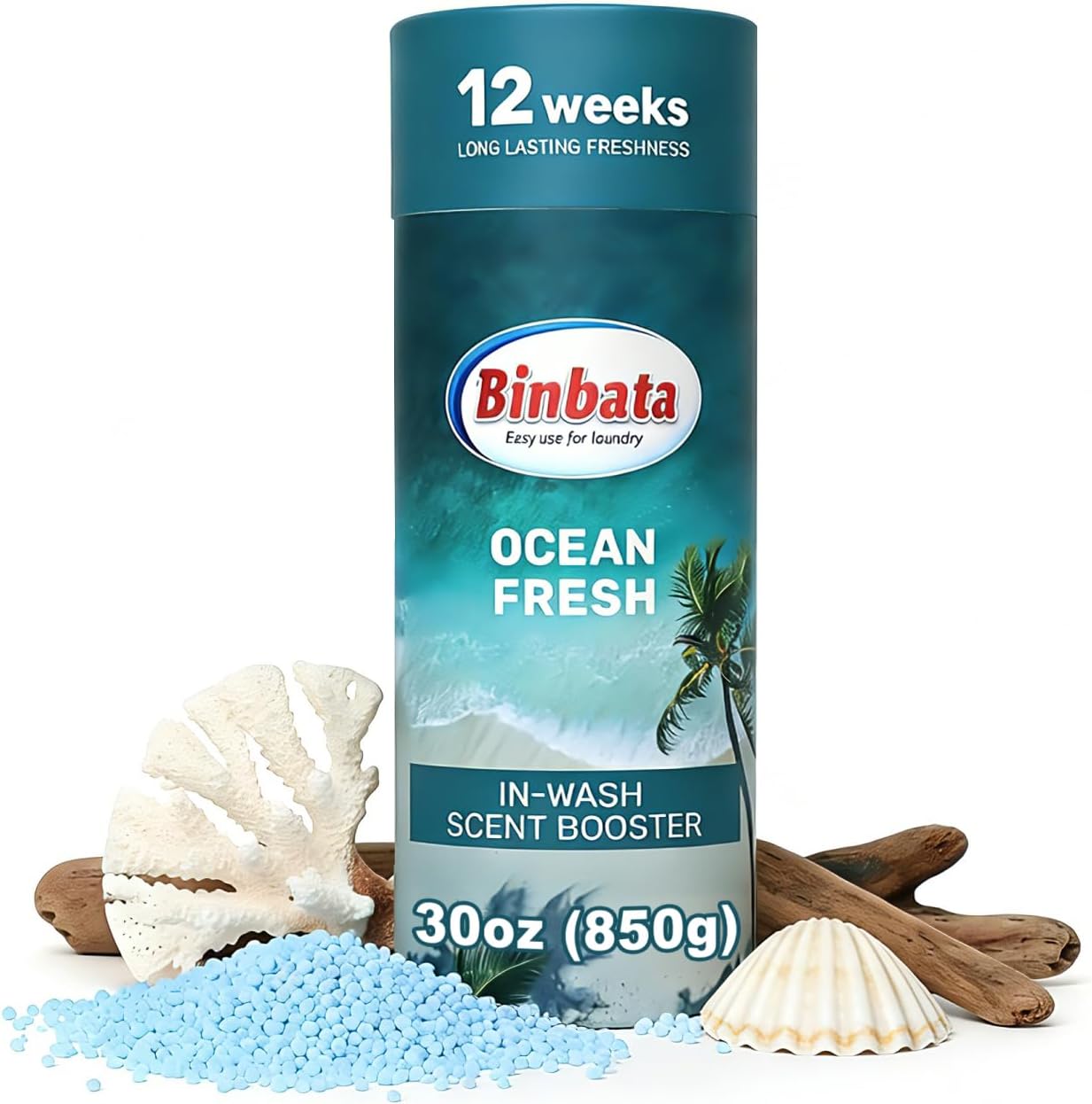 Binbata 30oz Eco Scent Booster Beads for Laundry, Gentle In‑Wash Scent Bead