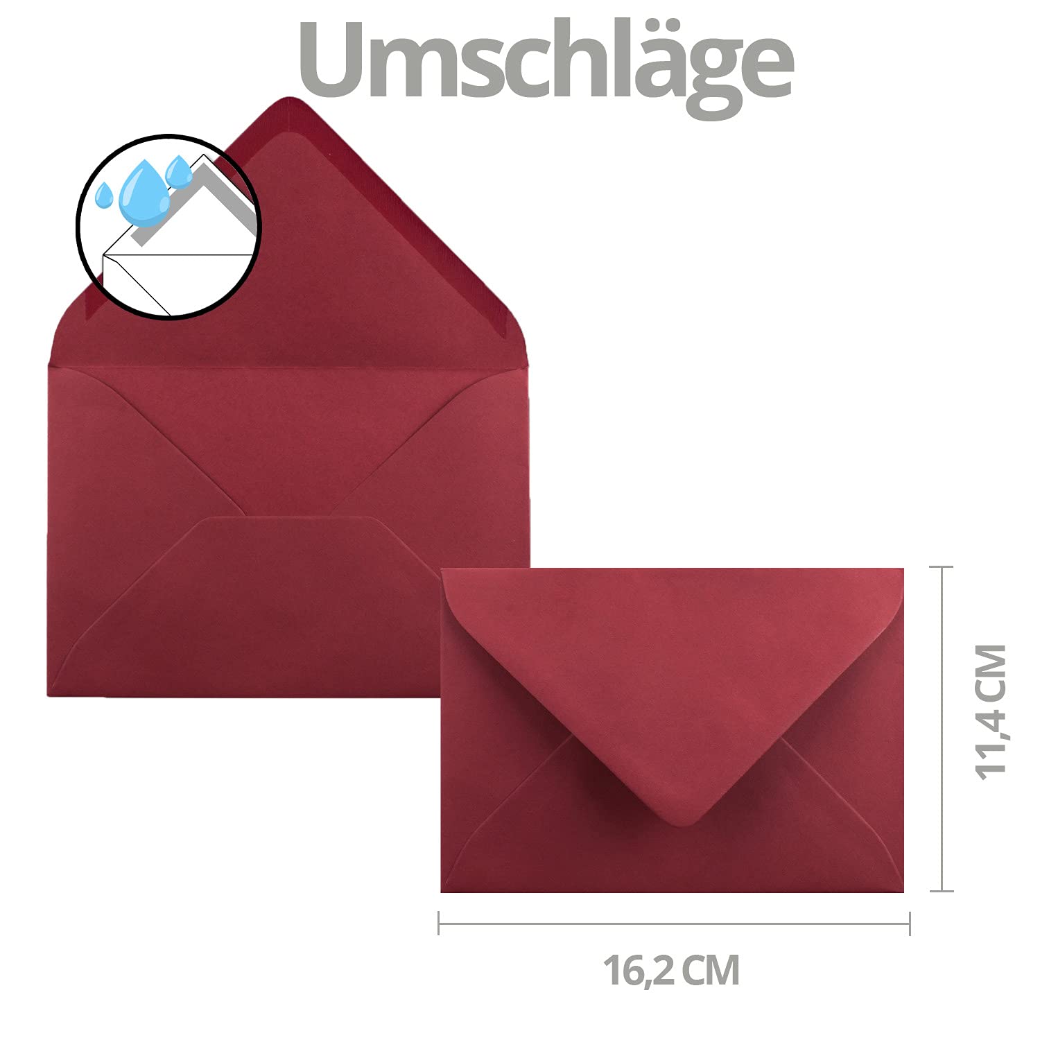 Juego de 75 tarjetas navideñas sostenibles DIN A6 en rosa viejo con muérdago y regalos - tarjetas plegables con sobres DIN C6 rojo oscuro (rojo) con pegamento húmedo