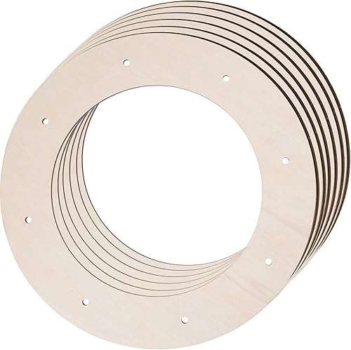 6 marcos de corona de madera para manualidades, manualidades de madera sin terminar, anillos de aro florales, guirnalda de Navidad, decoraciones disponible en Yaxa Peru