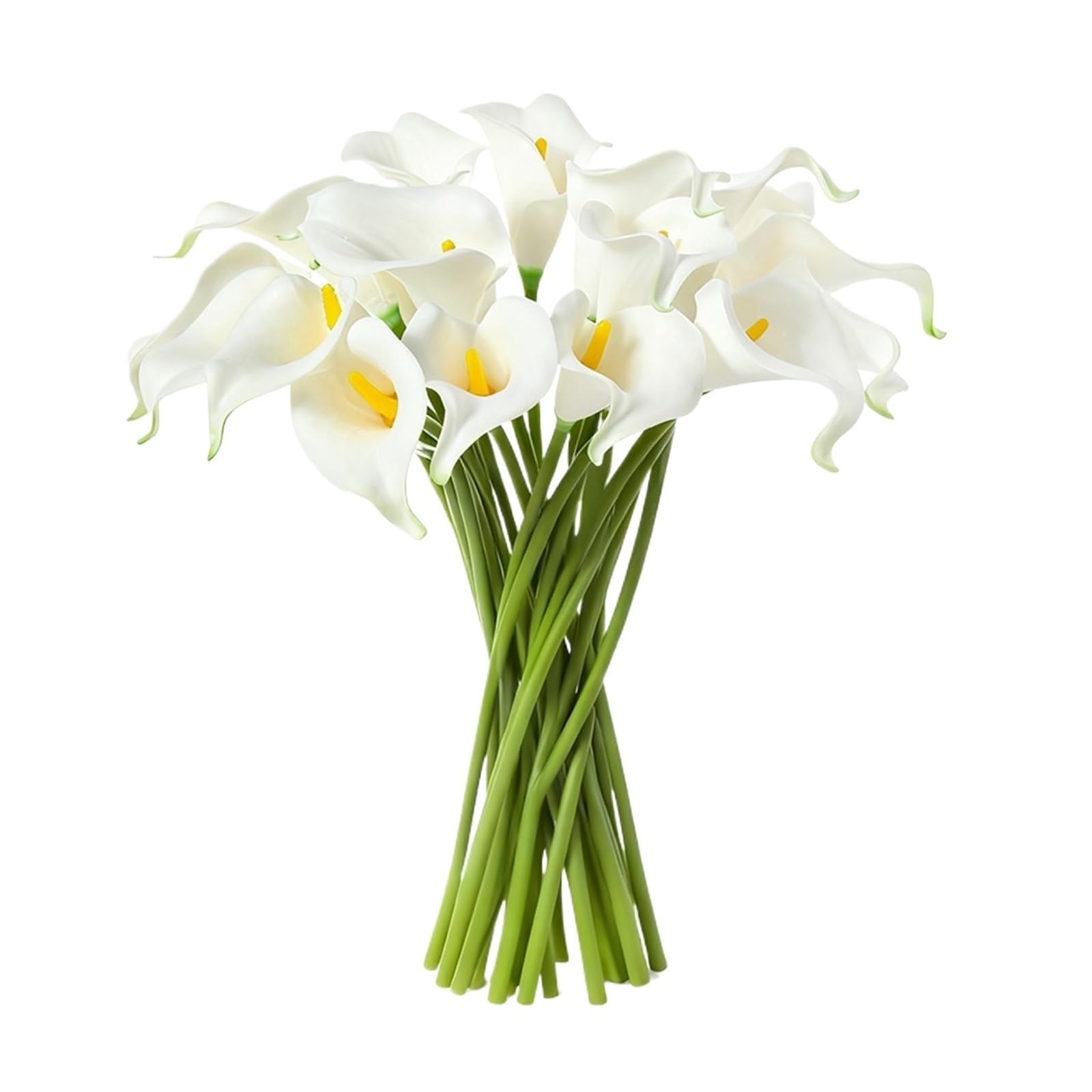 Dcrxz Artificial Flowers 10PCS Artificial Flowers Calla Lily Faux PU Fake Flowers for Weddings Photography Props DIY Bridal Bouquets Home Room Party Decor(White)