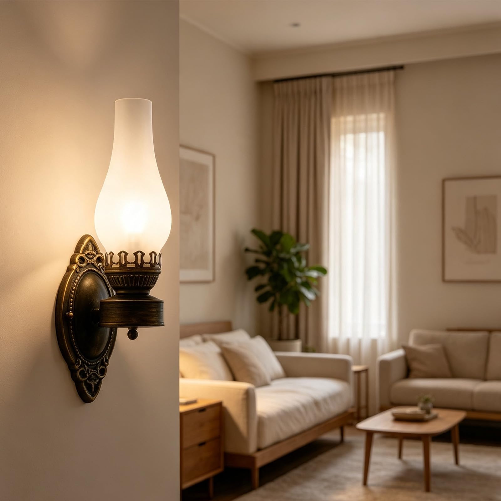 Lampa ścienna w stylu vintage, E27, kreatywna, szklana, oświetlenie ścienne, przemysłowe, do wnętrz, żelazo, dekoracja do czytania (bez żarówki), do sypialni, salonu (B)