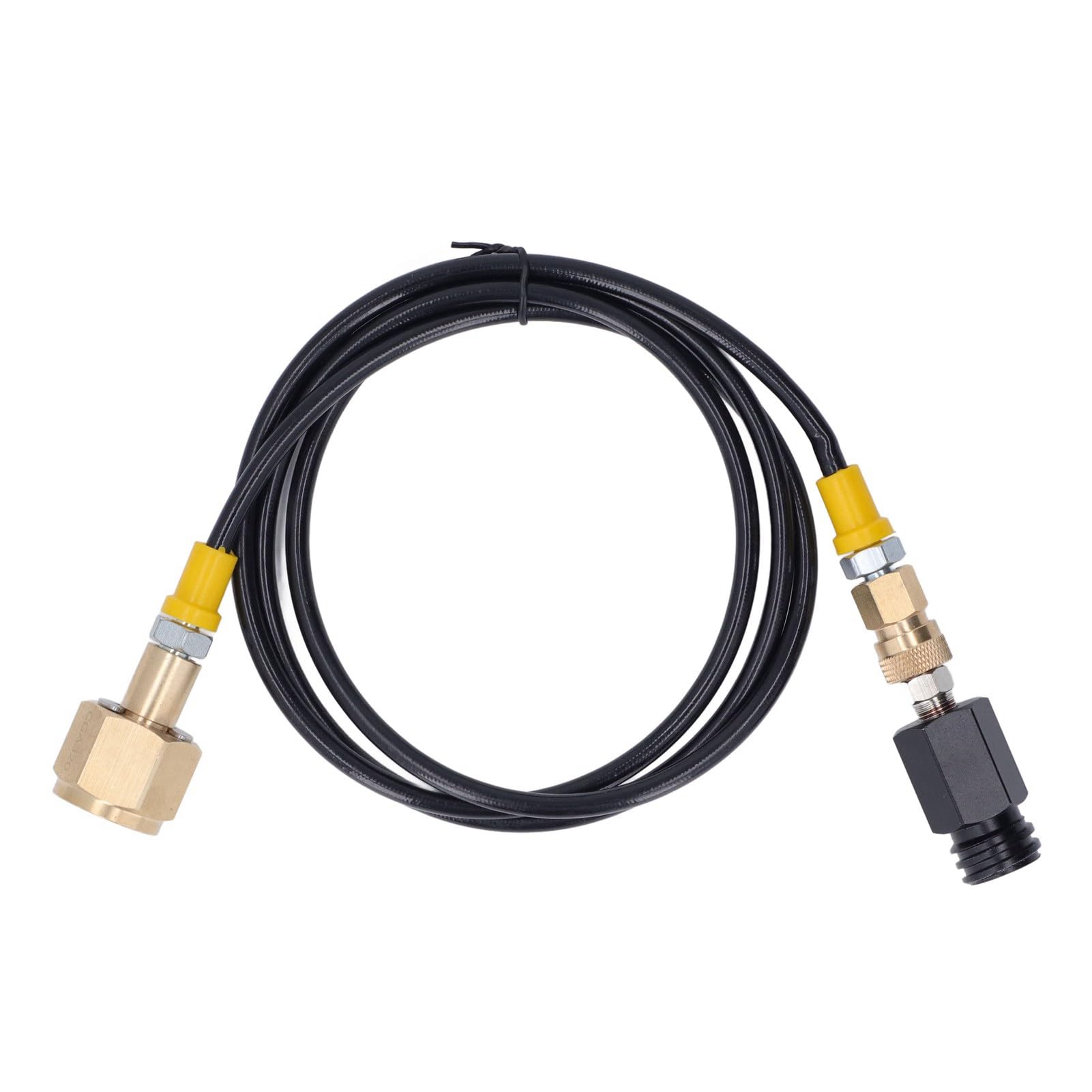 Adapter do uzupełniania napojów gazowanych – Złącze zbiornika butli CO2 z 60-calowym wężem wysokociśnieniowym – Kompatybilny z zaworem CGA320, konstrukcja ze stali nierdzewnej i (Wąż