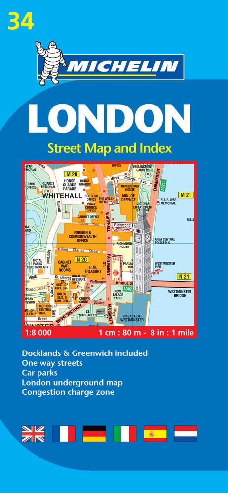 Michelin London: Stadtplan 1:8.000 (MICHELIN Localkarten, Band 34)