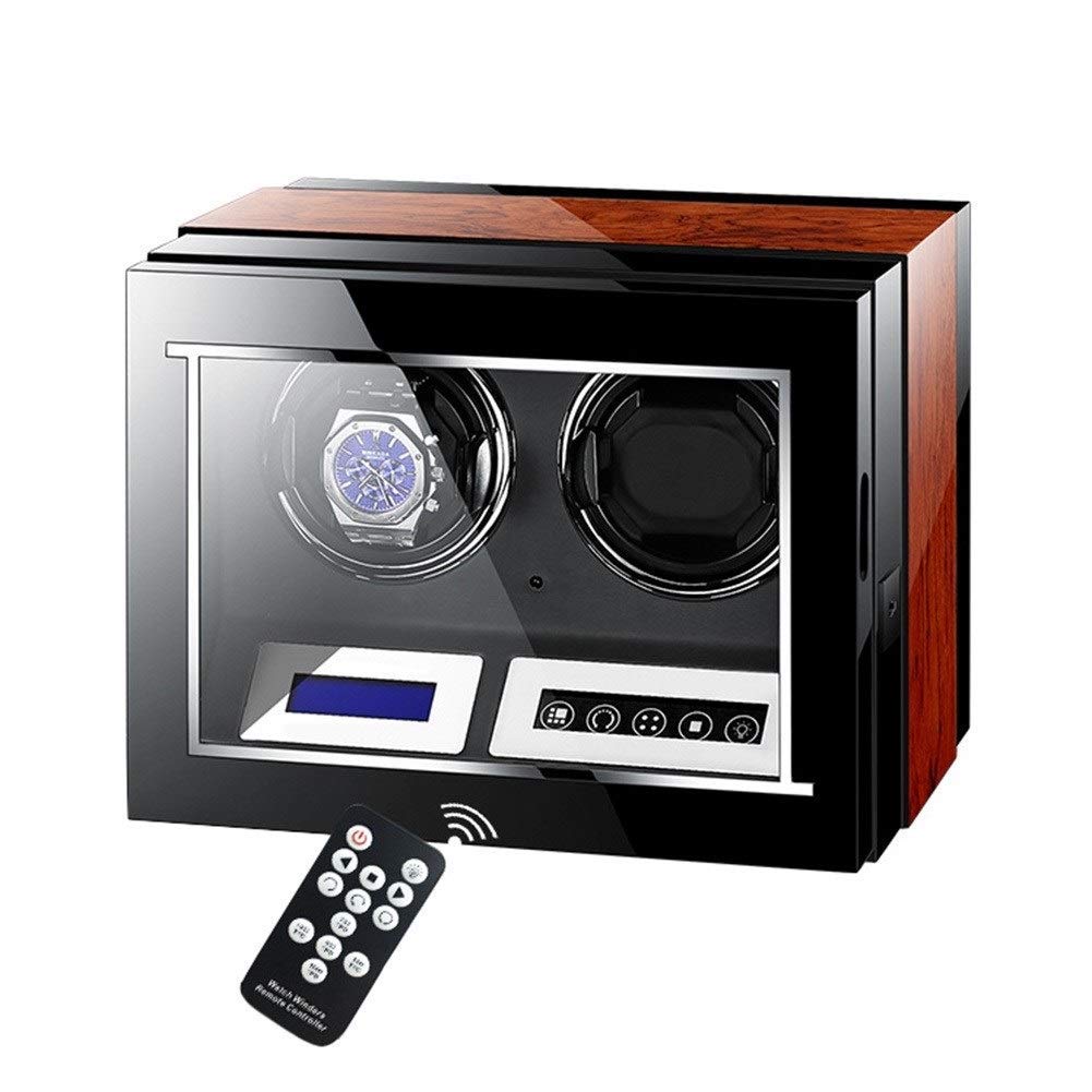 CGCSYZ Double Automatic Watch Winder Box,Motor & Lcd Digital Touching Display,Remote Control,5 Rotating Mode,Watching Display Case