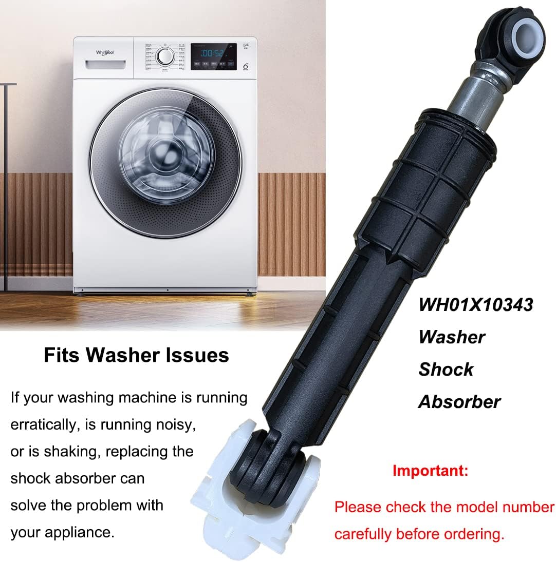 WH01X20826 Washer Shock Absorber and Damper Kit Fit for GE Dryer Parts Kenmore Washers Replace for WH01X10343 WH01X10425 AP4265856 WH01X10260 1264427 AH1482318 EA1482318 GFAN1000L2WW WH01X10385