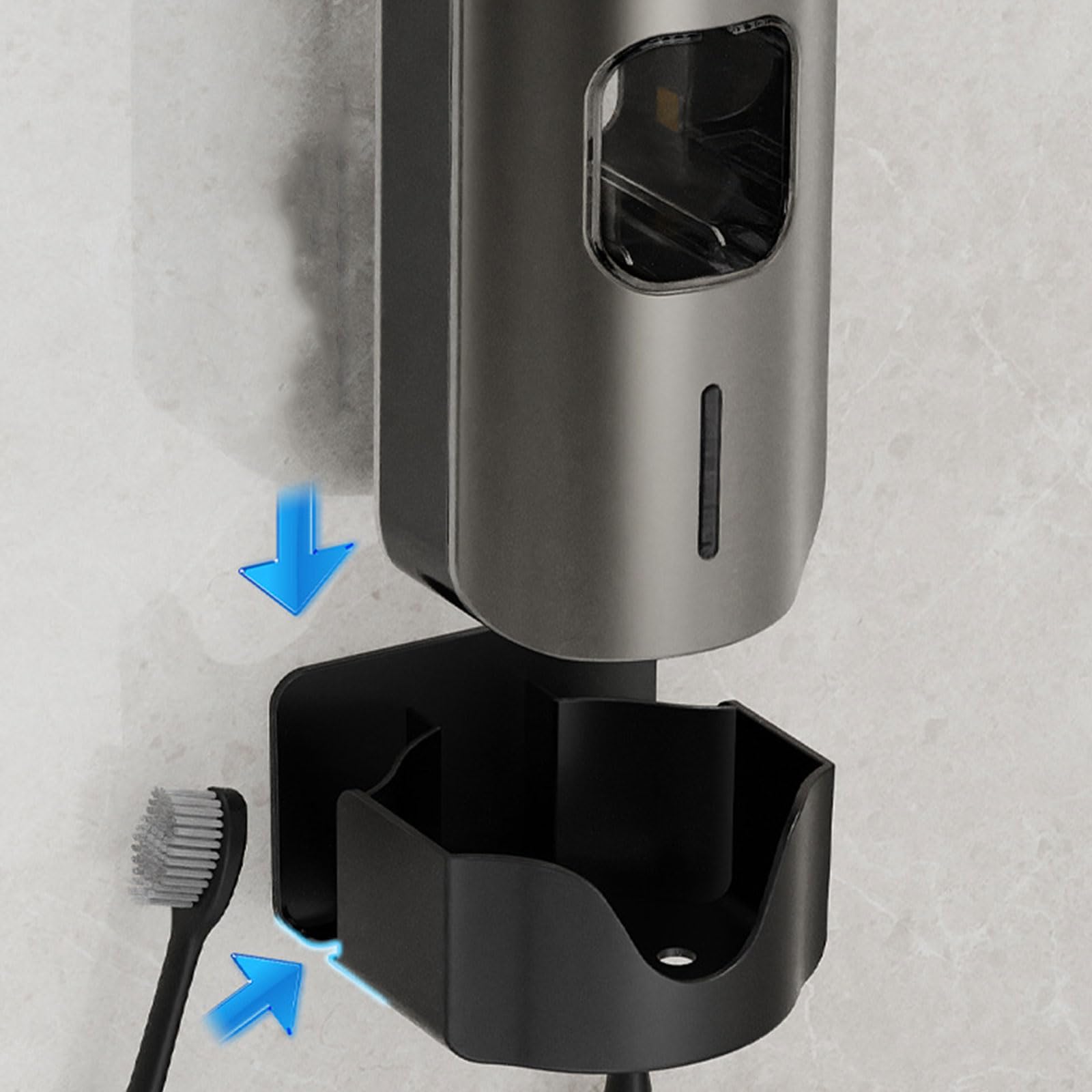 Dispensador de pasta de dientes, exprimidor automático de pasta de dientes para niños y familias, accesorios de baño montados en la pared, soporte para cepillos de dientes, dispensador de pared