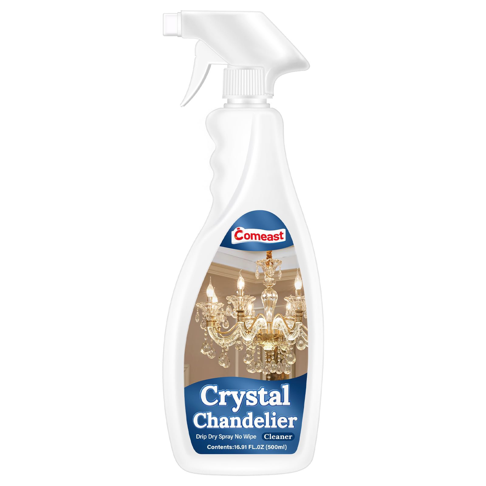 Chandelier Cleaner Drip Dry Spray No Wipe Drip and Dry Formula for Glass Figurine and Crystal Fixtures,Spray Away Dust Remover for Chandelier Crystals as Home Cleaning Supplies