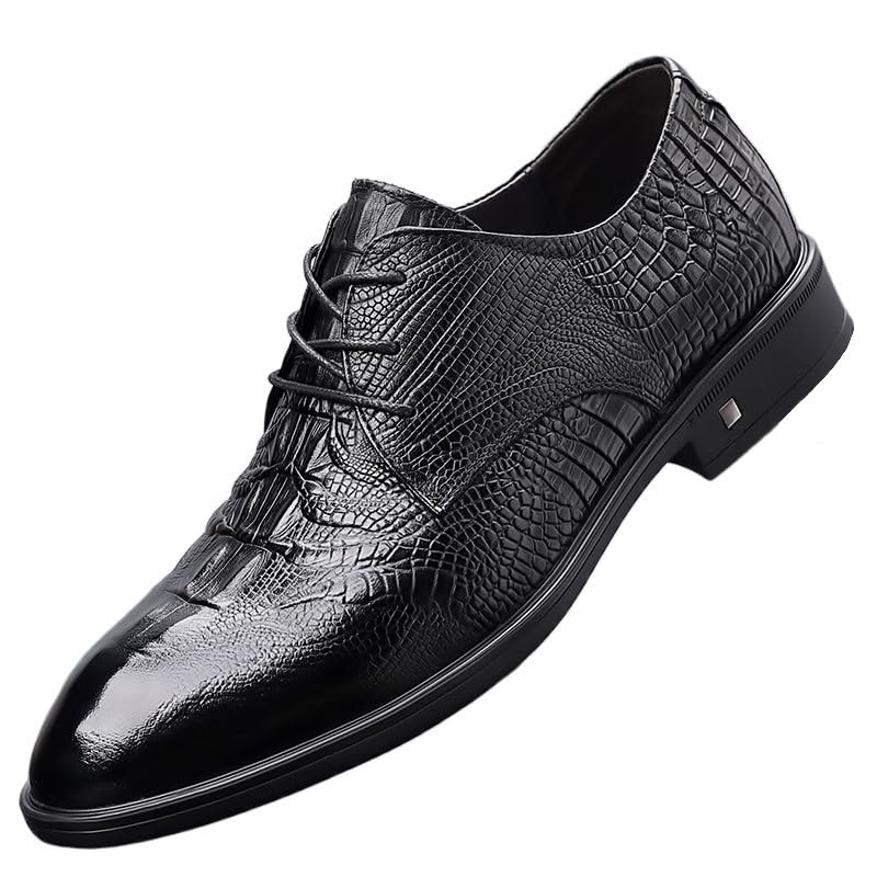 Men's Modern Oxford Shoes Leather Business Casual Pattern Comfort Non Slip Formal Tuxedo Dress Comfortable Shoes
