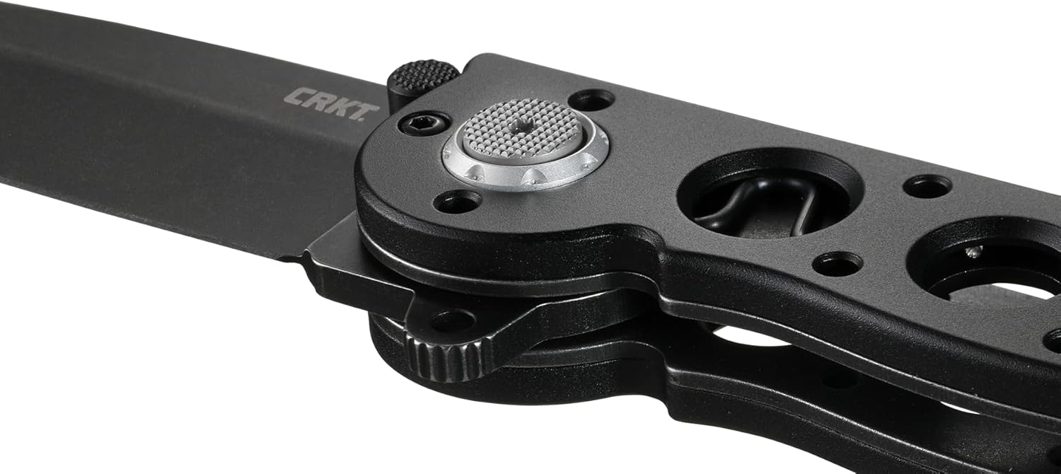 CRKT M16-02DB Folding Knife with Deadbolt Lock: D2 Plain Edge Blade, Aluminum Handle, Reversible Pocket Clip, M16-02DB