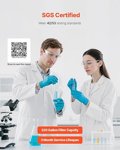 Miniatura 6 de VEVOR Filtro de agua para grifo de fregadero, filtración de agua de montaje en grifo, filtro de 5 etapas que reduce el 97% de plomo, 95% de cloro,