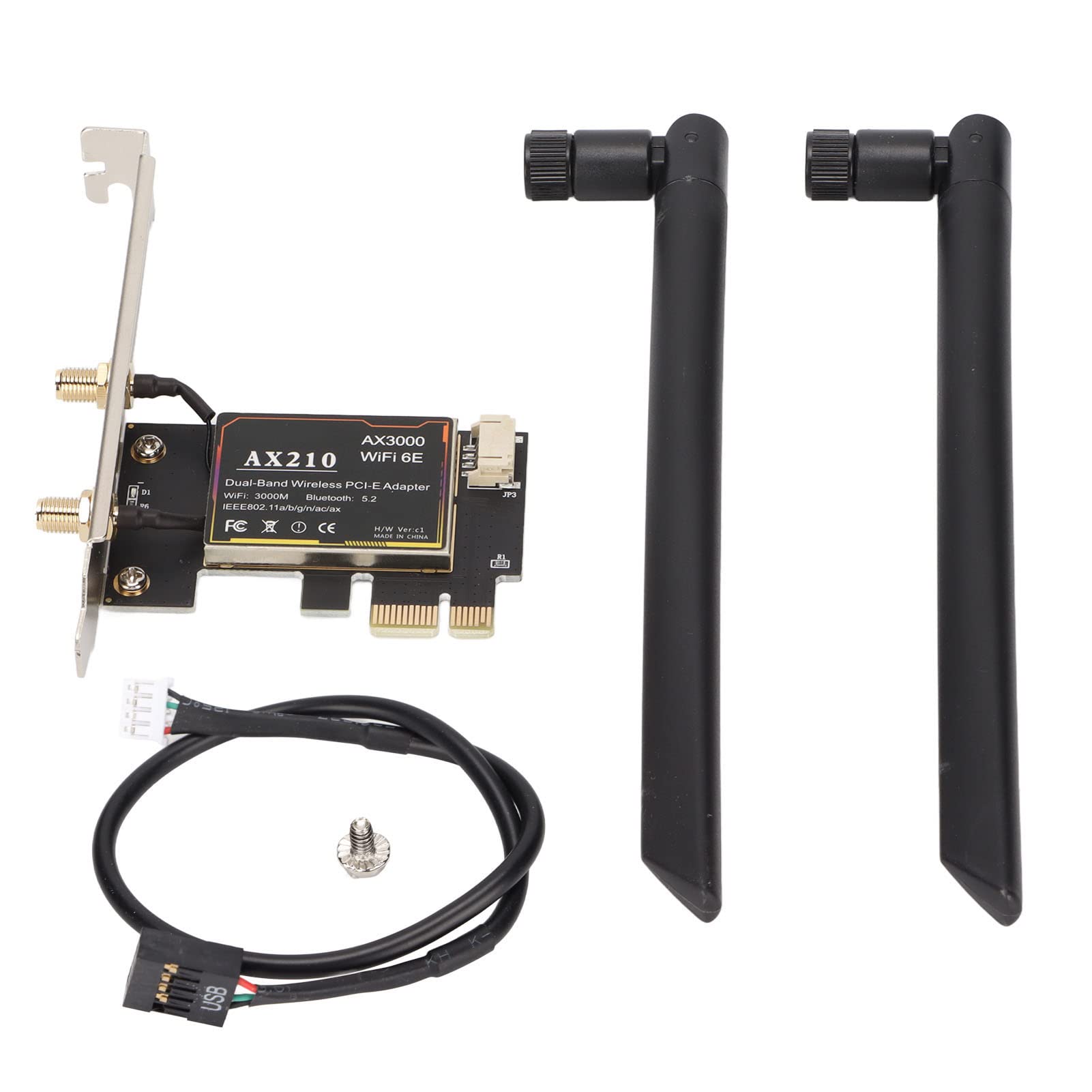 Wakects PCIE X1 WiFi 6E Adattatore per Desktop, 3000Mbps