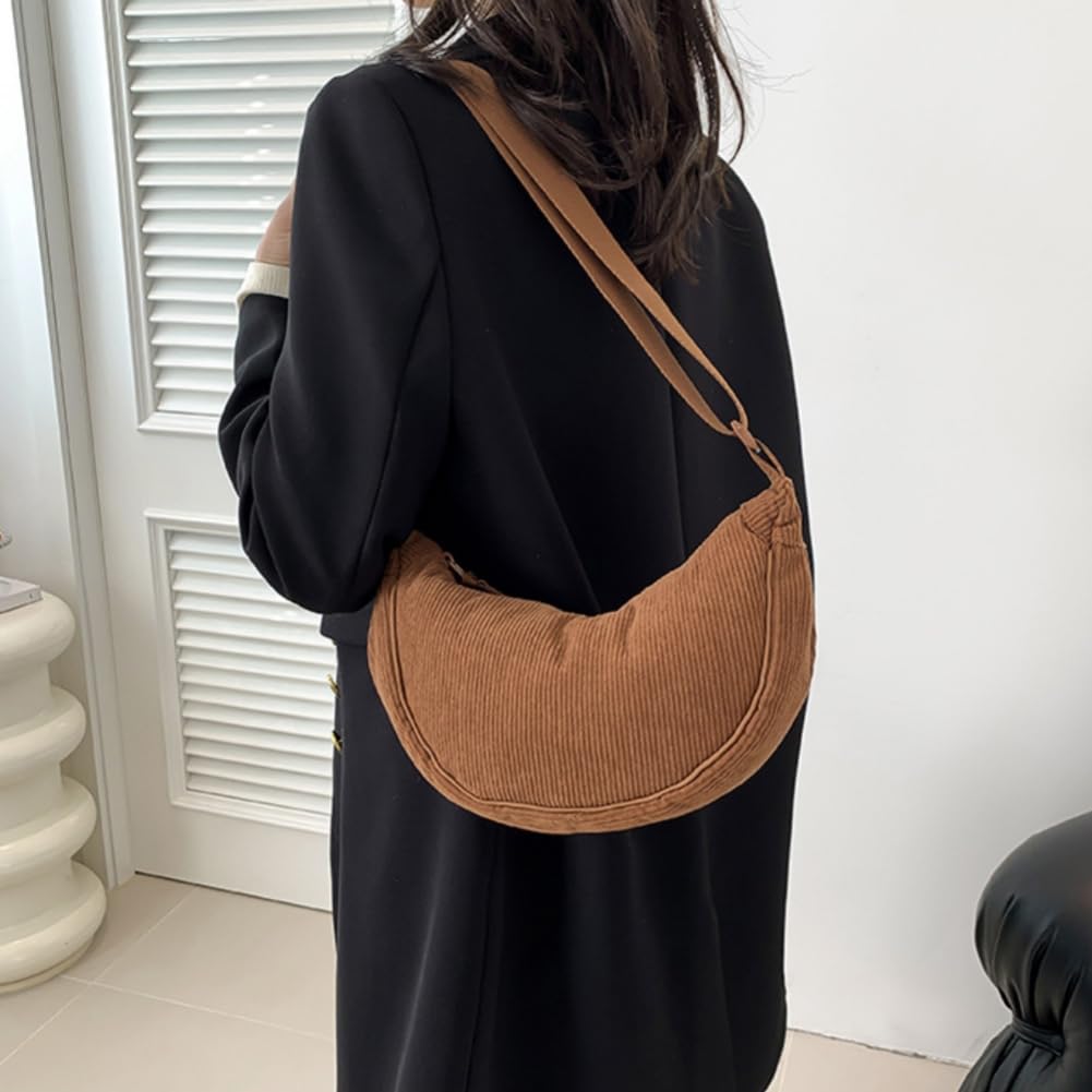 Aucuu Borsa a Tracolla in Nylon, Borsa a Tracolla a Mezzaluna da Donna, Borsa a Spalla con Tracolla Regolabile, Messenger Crossbody Bag per Shopping Viaggio