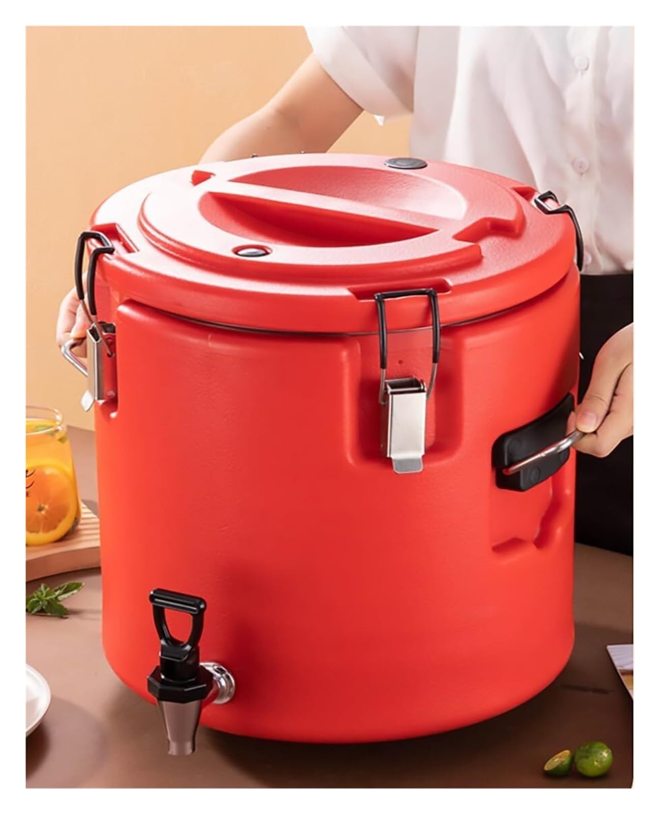 Termo para Agua Caliente 20L 30L 40L 50L, Dispensador Aislado de Acero Inoxidable con Grifo, para Café, Bebidas y Sopa, Gran Capacidad para Restaurantes, Bares, Catering y Oficina