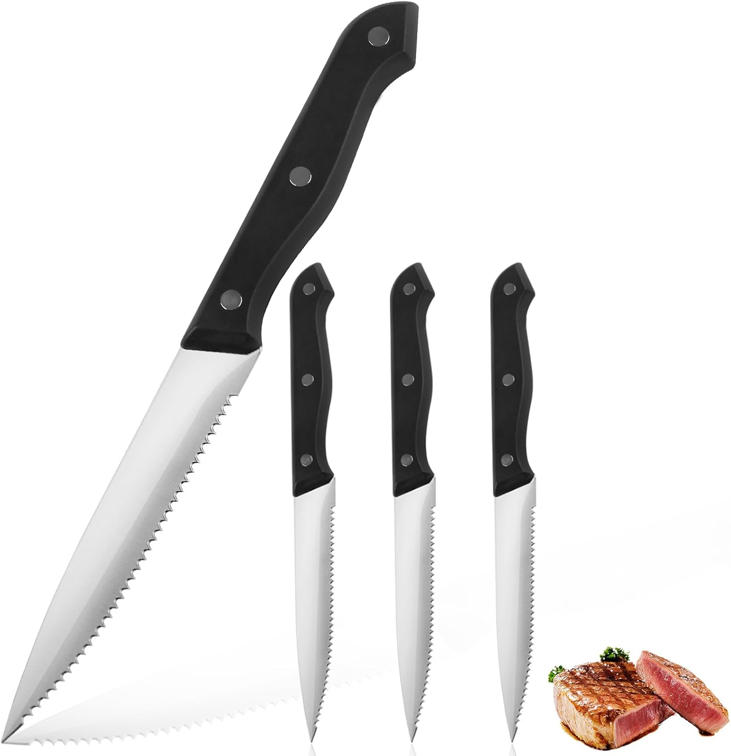Product image of Steak Knives Set, Premium Stainless Steel Steak Knives Set of 4, Lightweight & Durable Steak Knife, Professional Kitchen Knife Dishwasher Safe