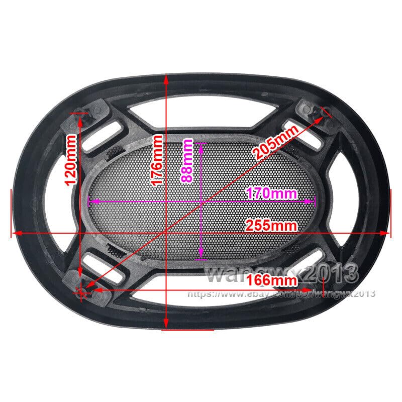 Generic 2X 6""x9"" Inch Speaker Grill Cover Car Audio Woofer Decorative Circle Metal Mesh