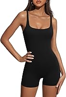 AUTOMET Women's Jumpsuit Romper: Sleeveless Backless Bodysuit for Yoga, Workout, Summer Beach & Vacation Outfits