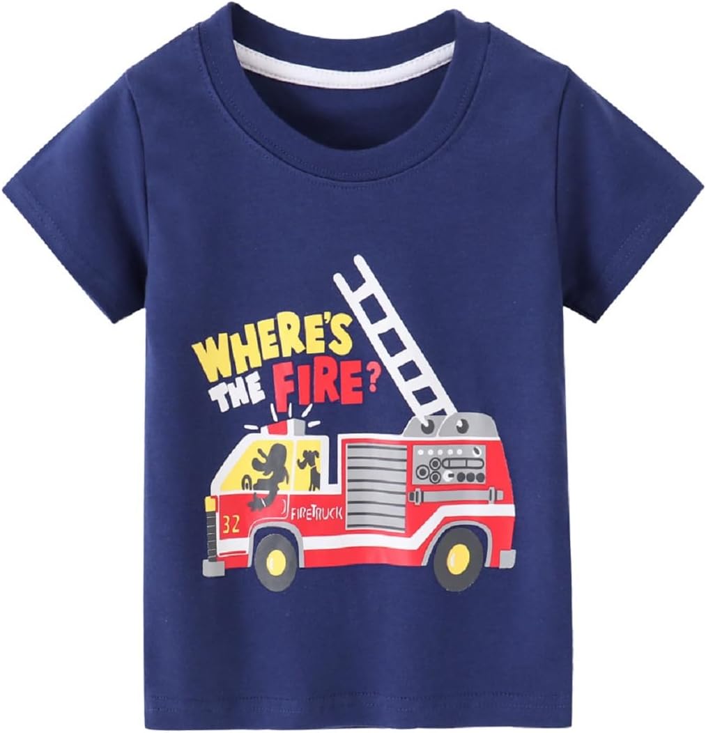Warmbaby Truck Shirts Toddler Boys Kids Summer T Shirts Short Sleeve