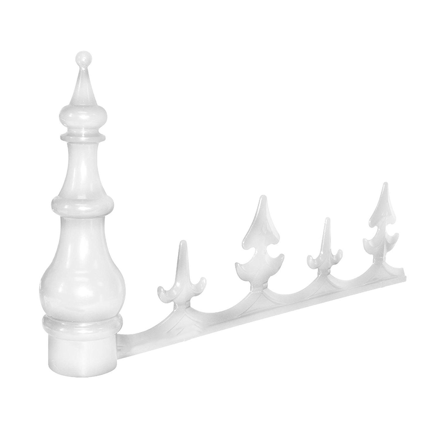 White Sunwood Ridge Finial and Cresting Combined SRCF Durable Powder-Coated Die Cast Aluminium Section