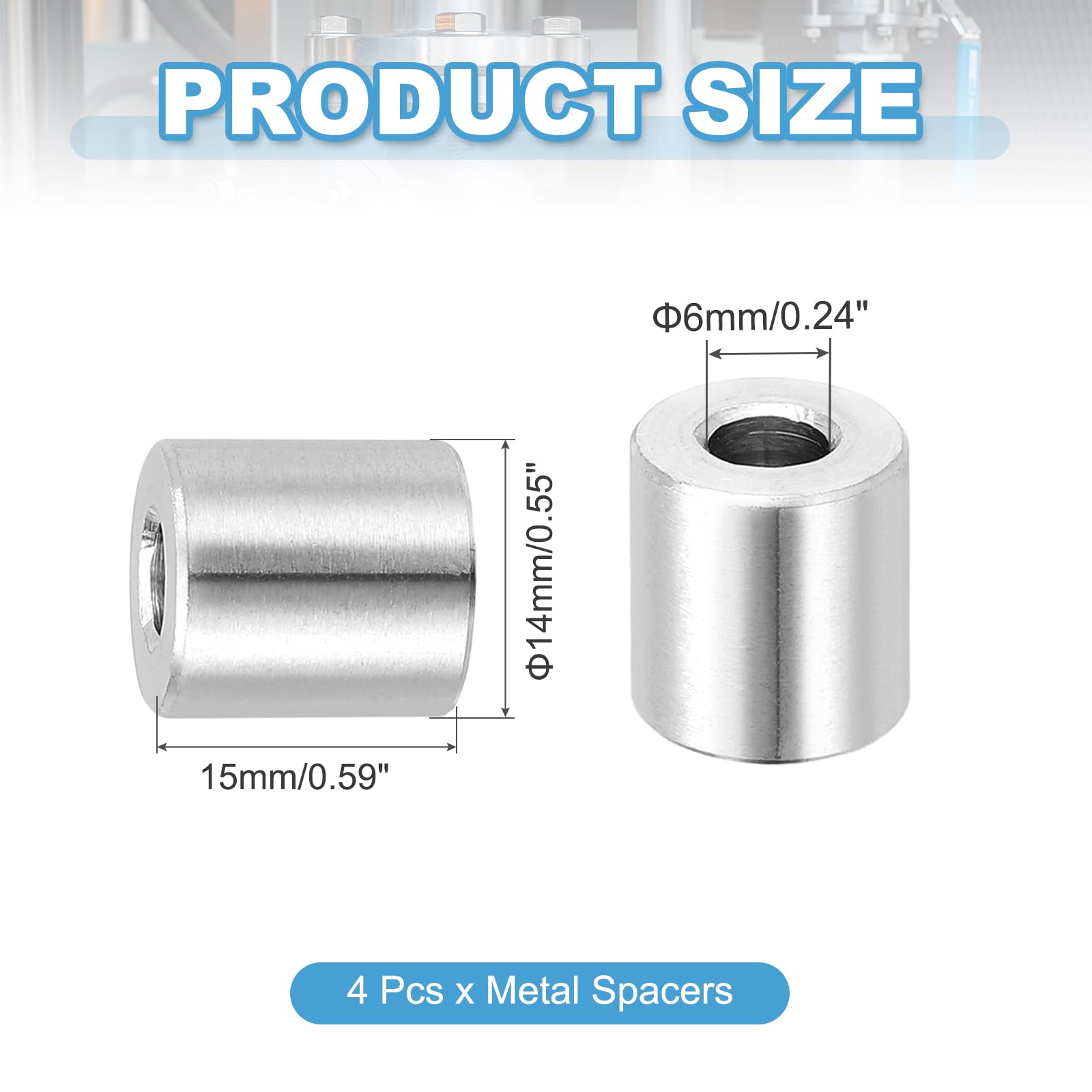 PATIKIL 4 Pcs Stainless Steel Spacers - Image 2