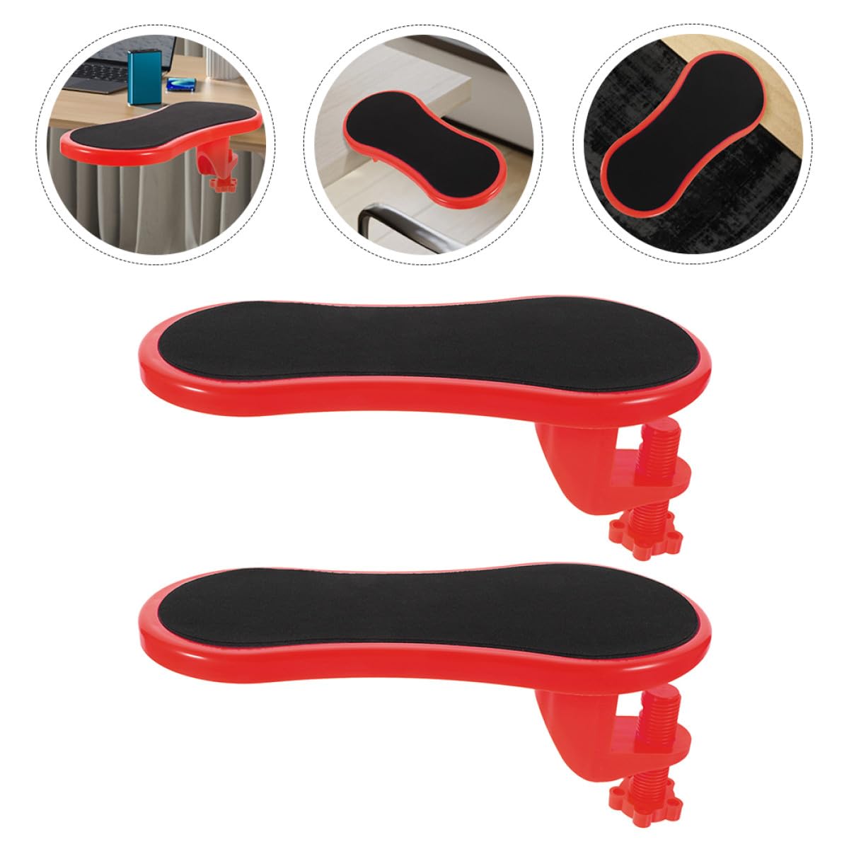 Sosoport Tappetino Mouse Ergonomico 2 Pezzi Poggiabraccio in Gomma e Cotone per Ufficio e Casa, Facile da Installare e Portatile per Scrivania Gaming e Lavoro