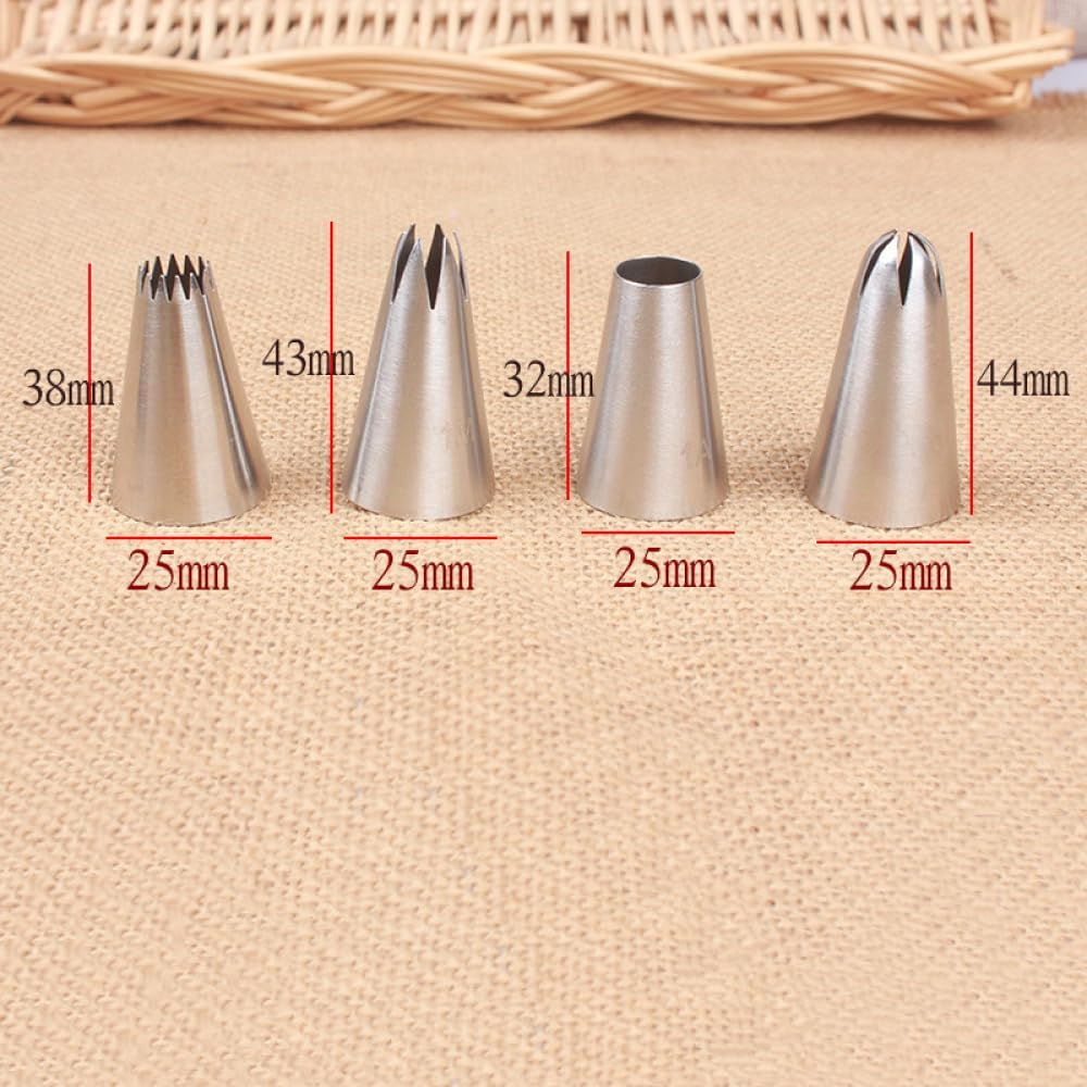 Baking Supplies Stainless Steel Pastry Nozzle Icing Piping Nozzle Baking Pastry Tips Cupcake Cake Decorating Tools Cake Decorating Tips Set