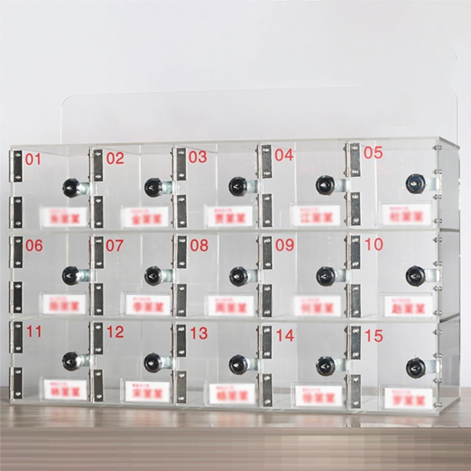 Mobile Phone Storage Box Transparent Acrylic Mobile Phone Security Locker with Key,Acrylic Wall-Mounted Cell Phone Storage Locker with Card Slot, Secure Door Locks & Keys - 6-Door Cabinet fo