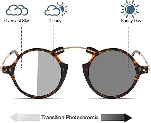 Miniatura 9 de helena Gafas de lectura fotocromáticas para mujeres y hombres, redondas, de transición, presbíopas, lentes de sol para lector bifocal